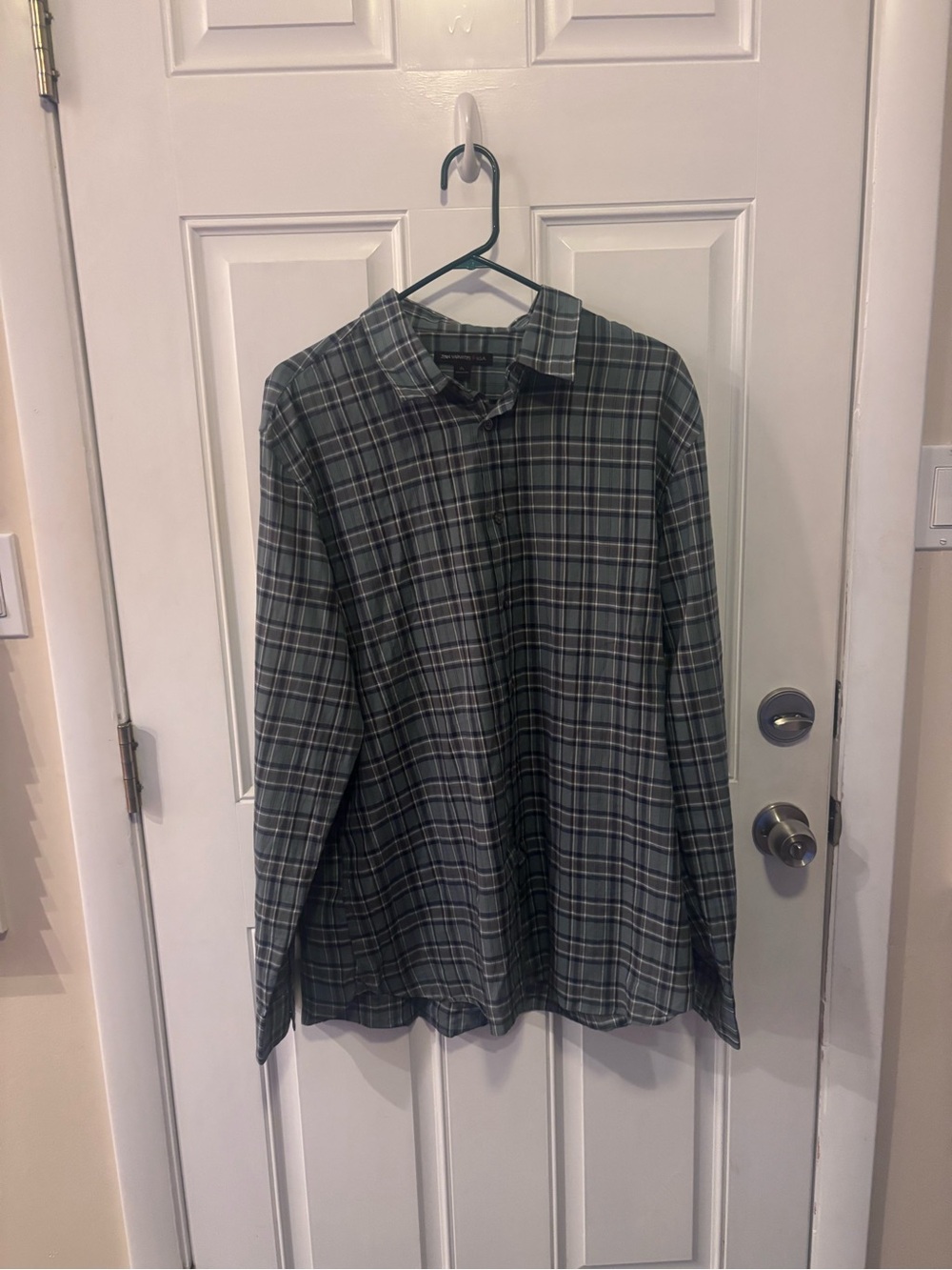 John Varvatos Men’s XL Gray/Blue Button Down Shirt 100% Cotton Long Sleeve - Picture 4 of 8
